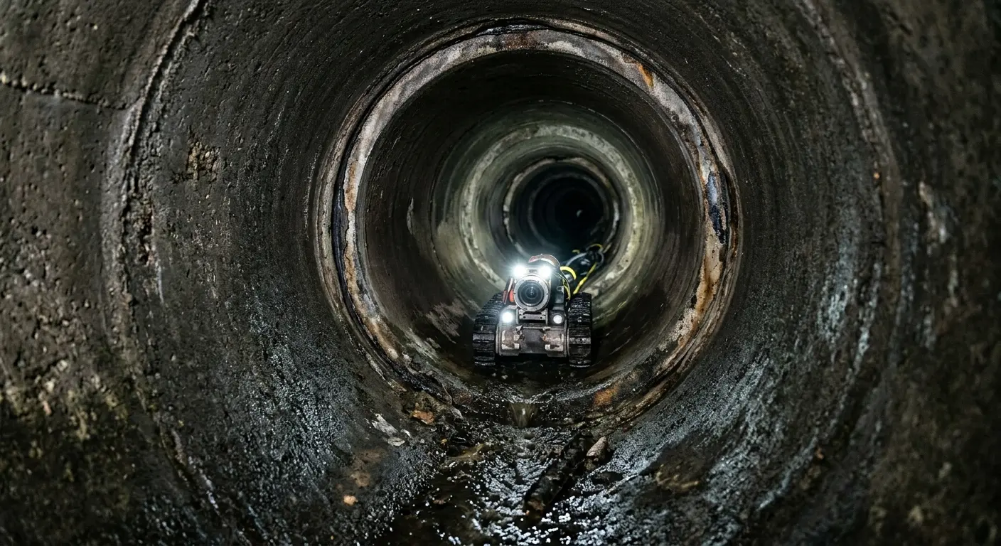 Robotic sewer camera inspecting pipe interior for Drain Snake Service in Phoenix